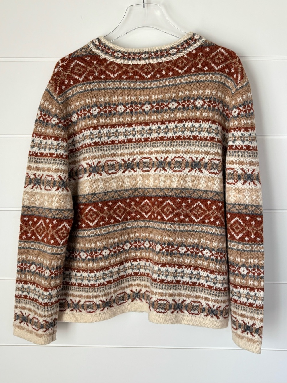 Telluride Clothing Co. 100% Wool Fair Isle Cardigan Sweater Women's XL - Picture 11 of 13